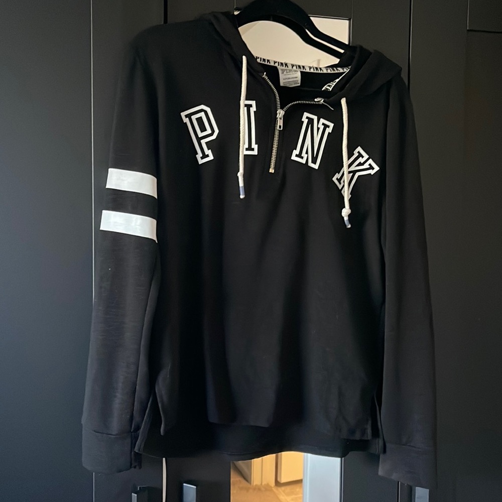 PINK black zip up hoodie